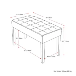 California Fabric Tufted Bench - CorLiving -Steve Silver Furniture Store GUEST 01dc4125 8d73 4dde 9a07 d5a210d10830