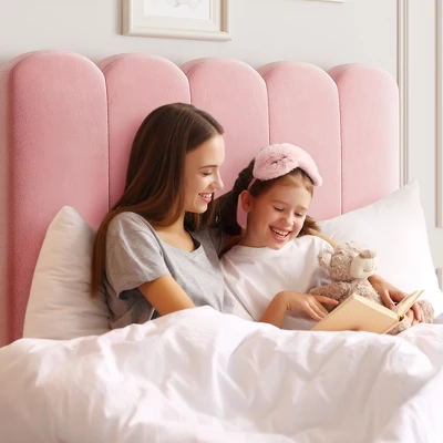 2 Sets Twin Bed Frame With Under-Bed Drawer, Velvet Upholstered Platform Bed With Wave Headboard,No Box Spring Needed 5 2 Sets Twin Bed Frame With Under-Bed Drawer, Velvet Upholstered Platform Bed With Wave Headboard,No Box Spring Needed - Image 5