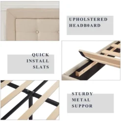 VECELO Twin/Full/Queen Size Upholstered Bed Frame Button Tufted Adjustable Headboard 19 VECELO Twin/Full/Queen Size Upholstered Bed Frame Button Tufted Adjustable Headboard -Steve Silver Furniture Store GUEST 0481ee49 075d 490a b5c7 4819996a489d