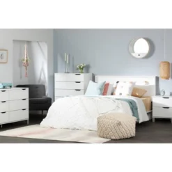 Full/Queen Kanagane Headboard With Shelf Pure White - South Shore -Steve Silver Furniture Store GUEST 07d1d09f 040f 40ab 814d 4639044a131d