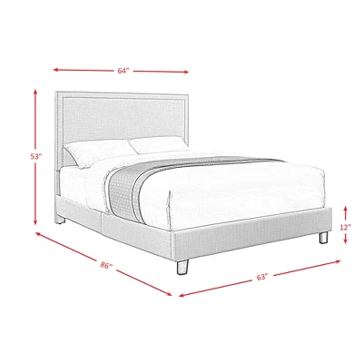 Emery Upholstered Queen Platform Bed Charcoal Black - Picket House Furnishings 7 Emery Upholstered Queen Platform Bed Charcoal Black - Picket House Furnishings - Image 7