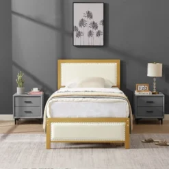 VECELO Upholstered Linen Bed Frame With Headboard And Footboard, Heavy-Duty Platform, Strong Metal Slats, No Box Spring Required, Easy Assembly -Steve Silver Furniture Store GUEST 08df72fb 6e3f 4611 a6a8 2410676ce575