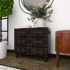 Traditional 6 Drawer Faux Leather Chest Black - Olivia & May -Steve Silver Furniture Store GUEST 092511e7 ccf6 4104 b9c0 f4232f937d0f