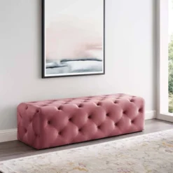 60" Amour Tufted Button Entryway Performance Velvet Bench Dusty Rose - Modway -Steve Silver Furniture Store GUEST 0af16981 dba2 42a2 b8c9 21724f0f4982