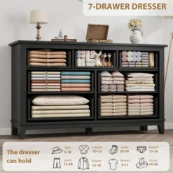 7 Dresser For Bedroom, 54" Wide Drawer Dresser With Storage Freestanding, Wooden Closet Storage Chest For Living Room, Bedroom, Office -Steve Silver Furniture Store GUEST 0d4245a3 0d00 44c8 a428 d35f60f618fe