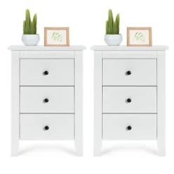 2PCS Nightstand End Beside Table Drawers Modern Storage Bedroom Furniture White -Steve Silver Furniture Store GUEST 0f754096 463c 453f 94a4 05e2c2bb5db1