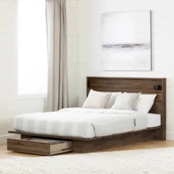 Queen Tao Platform Bed With Drawer Natural Walnut - South Shore 9 Queen Tao Platform Bed With Drawer Natural Walnut - South Shore -Steve Silver Furniture Store GUEST 0fffa31c 9f3d 4e37 b5de 2d2bbedd9aac