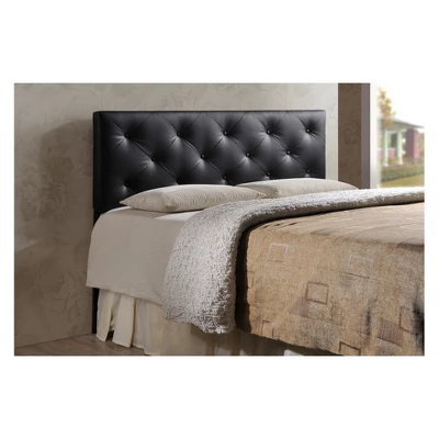 Full Baltimore Faux Leather Upholstered Headboard Black - Baxton Studio 1 Full Baltimore Faux Leather Upholstered Headboard Black - Baxton Studio