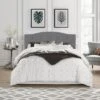 Full/Queen Provence Upholstered Arch Adjustable Tufted Headboard With Frame Glacier Gray Fabric - Hillsdale Furniture