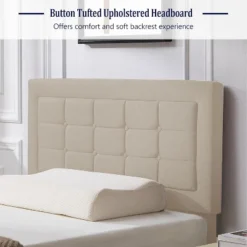 VECELO Twin/Full/Queen Size Upholstered Bed Frame Button Tufted Adjustable Headboard 18 VECELO Twin/Full/Queen Size Upholstered Bed Frame Button Tufted Adjustable Headboard -Steve Silver Furniture Store GUEST 1569aeb4 d2cd 4d2d 9390 3b99eb5e1e6c