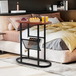 Costway 2 PCS 2-tier Side Table Oval Narrow End Table Nightstand Bedside Table Brown 10 Costway 2 PCS 2-tier Side Table Oval Narrow End Table Nightstand Bedside Table Brown -Steve Silver Furniture Store GUEST 1597f7a0 be99 4f1f 98f0 578a42fb7a92