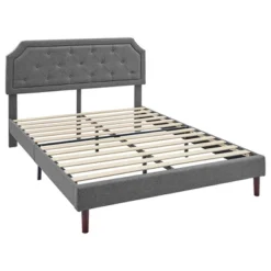 BIKAHOM Upholstered Platform Bed With Button Tufted Headboard, Dark Grey -Steve Silver Furniture Store GUEST 1946d5c1 da80 434c 9f24 b3d84453cf17