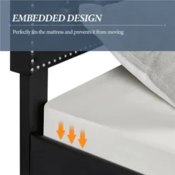 Yaheetech Upholstered Bed Frame With Button-Tufted Headboard -Steve Silver Furniture Store GUEST 1c490dff 44de 4aa8 b46f e06273e5d386