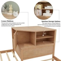 L-Shaped Combination Twin Size Bed Frame With Trundle & Drawer, 3-in-1 Low Corner Platform Bed Linked With Built-in Desk - ModernLuxe -Steve Silver Furniture Store GUEST 1d3c89f4 5ed0 453a b07b 218e7e1a6b50