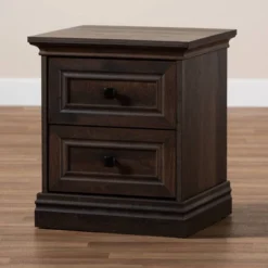 Nolan 2 Drawer Wood Nightstand Brown/Black - Baxton Studio -Steve Silver Furniture Store GUEST 1d870407 fa88 485e 8716 c100c7da0577