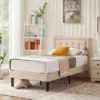 VECELO Twin/Full/Queen Size Upholstered Bed Frame Button Tufted Adjustable Headboard