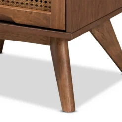 Barrett Wood And Synthetic Rattan 2 Drawer Nightstand Walnut Brown - Baxton Studio -Steve Silver Furniture Store GUEST 1ef59642 62c6 45df 94ba 2a5434b9fa08