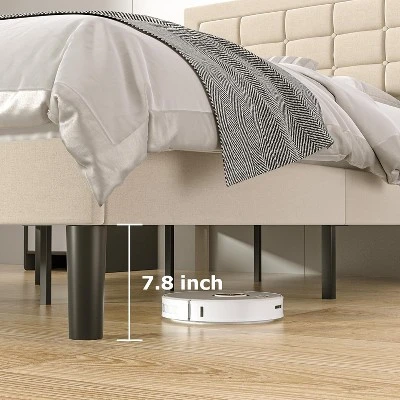 VECELO Twin/Full/Queen Size Upholstered Bed Frame Button Tufted Adjustable Headboard 8 VECELO Twin/Full/Queen Size Upholstered Bed Frame Button Tufted Adjustable Headboard - Image 8