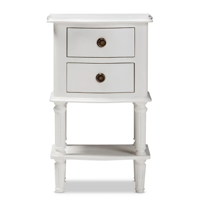 Audrey Finished 2 Drawer Nightstand White - Baxton Studio 1 Audrey Finished 2 Drawer Nightstand White - Baxton Studio