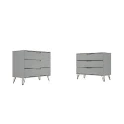 Set Of 2 Rockefeller 3 Drawer Dresser - Manhattan Comfort -Steve Silver Furniture Store GUEST 258f1a5b 2c74 4475 b3e5 349e9d9d8287