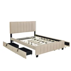 Queen Size Platform Bed, Velvet Upholstered Bed Frame With 2 Drawers And Twin XL Trundle Bed -ModernLuxe -Steve Silver Furniture Store GUEST 25a7d0f5 1005 4e75 b270 f58eff7c59fa