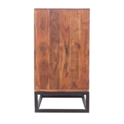 Wooden Dresser Or Display Unit With Metal Base Brown And Black - The Urban Port -Steve Silver Furniture Store GUEST 2775b1e0 69b8 44b7 a015 44ecae0d807a