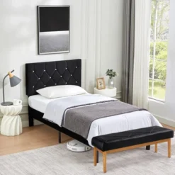 VECELO Queen/Full/Twin Upholstered Platform Bed Frame With Button Tufted Adjustable Headboard -Steve Silver Furniture Store GUEST 29d443fa 9602 4e82 ac9c f7bdd273ab54