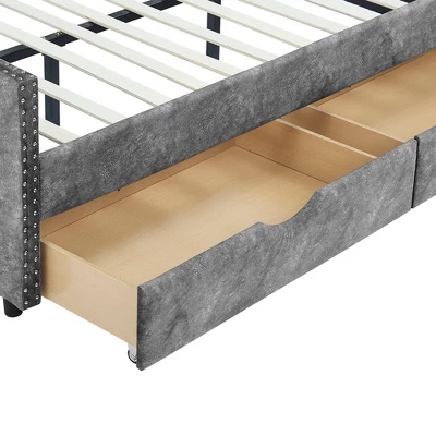 Twin/Full Size Daybed, Upholstered Tufted Sofa Bed With Drawers-ModernLuxe 10 Twin/Full Size Daybed, Upholstered Tufted Sofa Bed With Drawers-ModernLuxe - Image 10