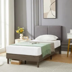 VECELO Platform Bed Frame Upholstered Beds With Height-Adjustable Cotton And Linen Headboard, Bed Frame -Steve Silver Furniture Store GUEST 35d1f414 2357 48c2 b684 c7f177f435fa