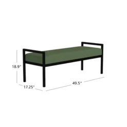 Modern Metal Bench Loden Green Velvet - HomePop -Steve Silver Furniture Store GUEST 39c8b680 8945 4d3c 8a33 9c41cc31da5f