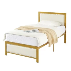 VECELO Upholstered Linen Bed Frame With Headboard And Footboard, Heavy-Duty Platform, Strong Metal Slats, No Box Spring Required, Easy Assembly -Steve Silver Furniture Store GUEST 3a4f3320 34ad 4dd6 9dfc bff9f8b62f54