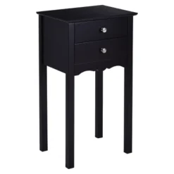 Costway 2 PCS Side Table End Accent Table Night Stand W/ 2 Drawers Black -Steve Silver Furniture Store GUEST 3ad86d8a 6552 4f13 9d82 c260208d4375
