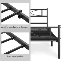 Yaheetech Simple Metal Bed Frame With Curved Design Headboard And Footboard 10 Yaheetech Simple Metal Bed Frame With Curved Design Headboard And Footboard -Steve Silver Furniture Store GUEST 3b8d5484 1472 41d8 82fc 577d406459d1