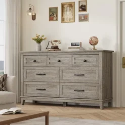 7 Dresser For Bedroom, 54" Wide Drawer Dresser With Storage Freestanding, Wooden Closet Storage Chest For Living Room, Bedroom, Office -Steve Silver Furniture Store GUEST 3e50a6b6 6d89 42ba ae38 0eaba05f7569