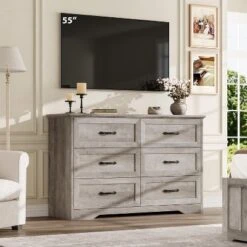 Acekool 5-Drawer Grey Dresser, Modern Farmhouse Tall Chest With Wide Handles, Storage Organizer For Bedroom, Living Room -Steve Silver Furniture Store GUEST 3efe652b 3a20 4cb8 a50d ec7ecadf32f0