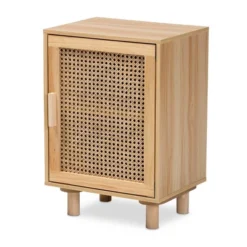 Maclean Rattan Wood 1 Door Nightstand Natural/Brown - Baxton Studio -Steve Silver Furniture Store GUEST 3f275b22 3fd6 41cc b68b 124878575aa5