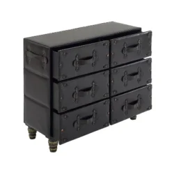 Traditional 6 Drawer Faux Leather Chest Black - Olivia & May -Steve Silver Furniture Store GUEST 3f775fb8 d79e 4546 86bf c9d0d5986423