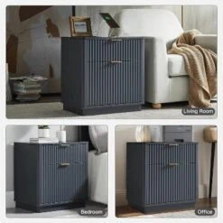 SinCiDo 23" Fluted Nightstand W/Charging Station, 2 Drawer Mid Century Modern End Table W/Storage For Bedroom & Living Room 16 SinCiDo 23" Fluted Nightstand W/Charging Station, 2 Drawer Mid Century Modern End Table W/Storage For Bedroom & Living Room -Steve Silver Furniture Store GUEST 411e0480 e749 4f9a b1fe 10dcd7f9c076