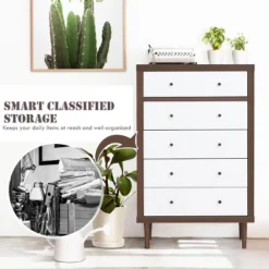 Costway 5 Drawer Dresser Wood Chest Of Drawers Storage Freestanding Cabinet Organizer 15 Costway 5 Drawer Dresser Wood Chest Of Drawers Storage Freestanding Cabinet Organizer -Steve Silver Furniture Store GUEST 41c1ffef 23a0 46fe 819c 897e2e883aec