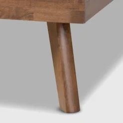 Devan Fabric Upholstered Walnut Finished Platform Bed - Baxton Studio -Steve Silver Furniture Store GUEST 427c036e b653 45cc bf62 fafba8eeec2e