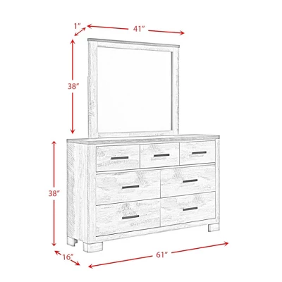 Adam 6 Drawer Dresser With Mirror Gray - Picket House Furnishings 11 Adam 6 Drawer Dresser With Mirror Gray - Picket House Furnishings - Image 11