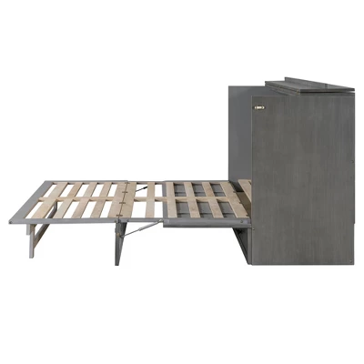 Full/Queen Size Murphy Bed With Large Drawers & USB Ports - ModernLuxe 6 Full/Queen Size Murphy Bed With Large Drawers & USB Ports - ModernLuxe - Image 6