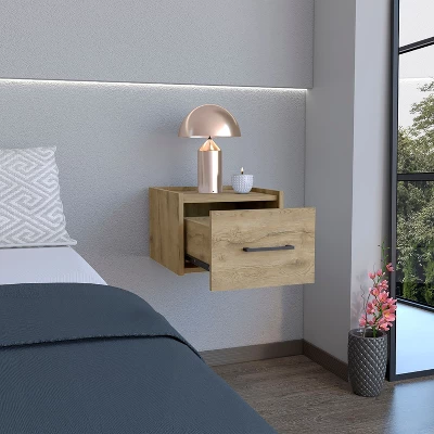Sapphtopaz Floating Nightstand With Handy Drawer And Surface Modern Night Stand With Wall-Mounted Design Bedroom Decor For Bedroom, Living Room 3 Sapphtopaz Floating Nightstand With Handy Drawer And Surface Modern Night Stand With Wall-Mounted Design Bedroom Decor For Bedroom, Living Room - Image 3