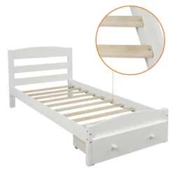 Twin Size Wood Platform Bed Frame With Storage Drawer And Slat Support-ModernLuxe -Steve Silver Furniture Store GUEST 4a135a7a 0d84 453d a2ab 256dcc1f33f5
