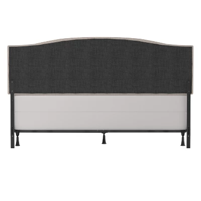King/California King Provence Upholstered Arch Adjustable Tufted Headboard With Frame Linen Fabric - Hillsdale Furniture 4 King/California King Provence Upholstered Arch Adjustable Tufted Headboard With Frame Linen Fabric - Hillsdale Furniture - Image 4