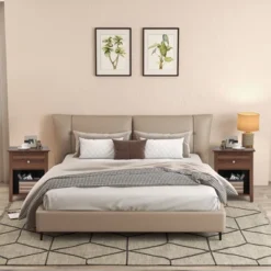 Costway Nightstand Bedside Table With Drawer & Open Shelf For Living Room Bedroom Walnut/Brown -Steve Silver Furniture Store GUEST 4e2d5fc7 4d48 4a65 b19c 6ceb3b4b812f