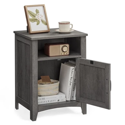 VASAGLE Farmhouse Nightstand With Barn Door, Bedside Table With Storage, Side End Table, Night Stand With Open Compartment 7 VASAGLE Farmhouse Nightstand With Barn Door, Bedside Table With Storage, Side End Table, Night Stand With Open Compartment - Image 7