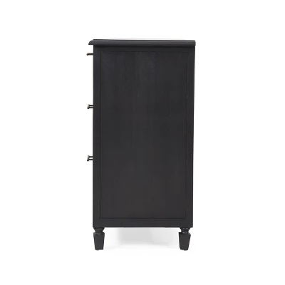 Newell Rustic Acacia Wood And Cane 3 Drawer Dresser Dark Gray - Christopher Knight Home 2 Newell Rustic Acacia Wood And Cane 3 Drawer Dresser Dark Gray - Christopher Knight Home - Image 2