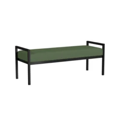Modern Metal Bench Loden Green Velvet - HomePop