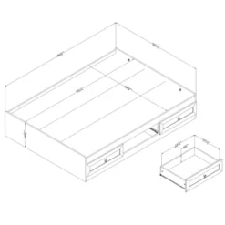 Full Hoya Mates Bed With 3 Drawers White/Faux Printed Rattan - South Shore -Steve Silver Furniture Store GUEST 580dee29 e8fe 4fd8 854d 02d88bccef26